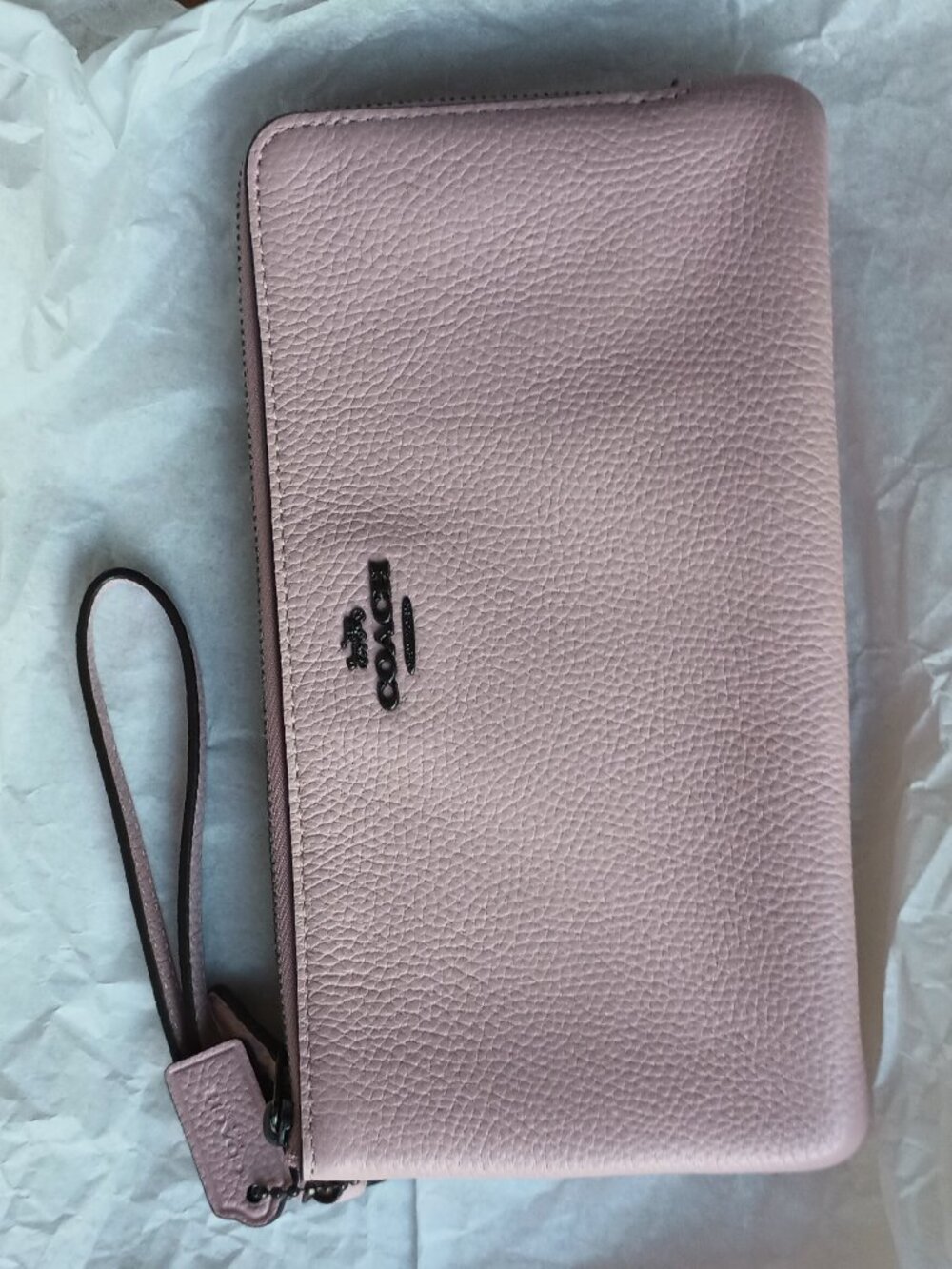 NEW Coach Leather Double-Zip Wristlet #54052